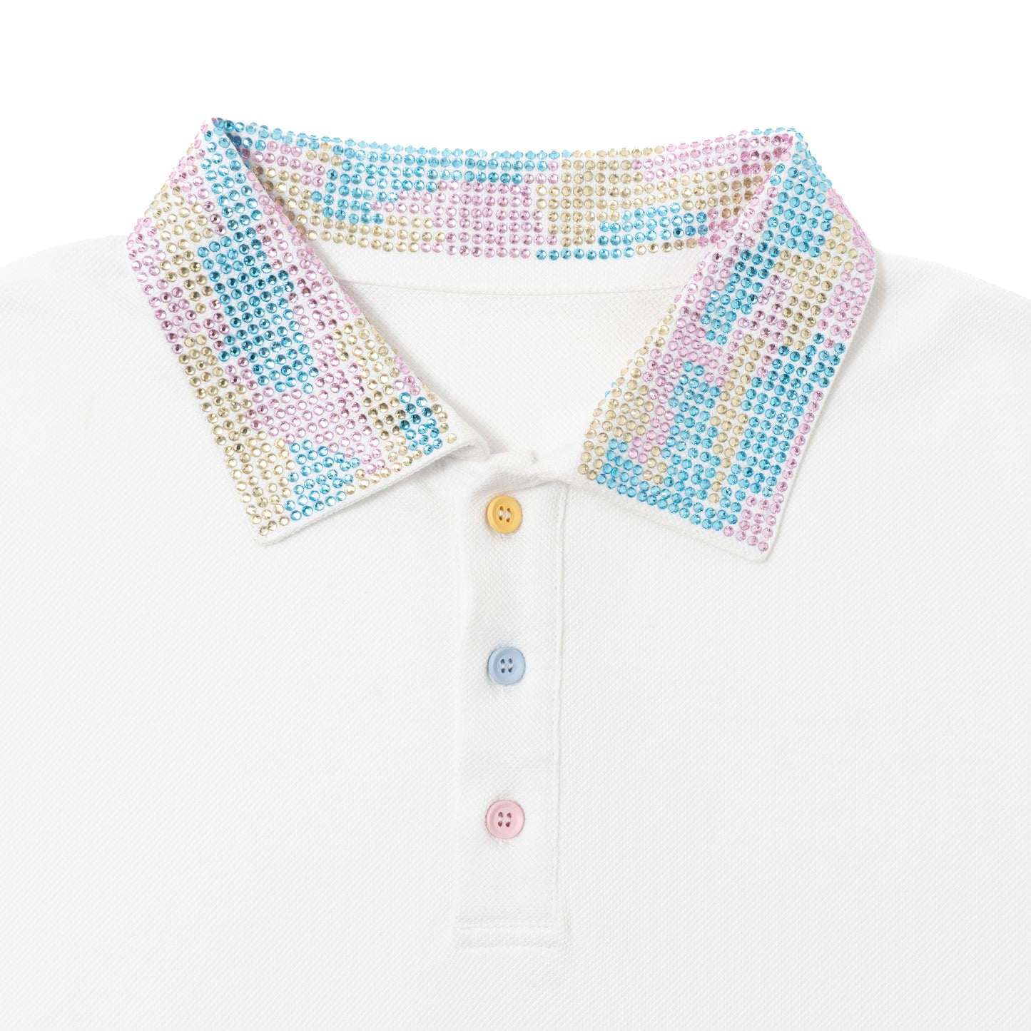 Iced Out LS Polo - White