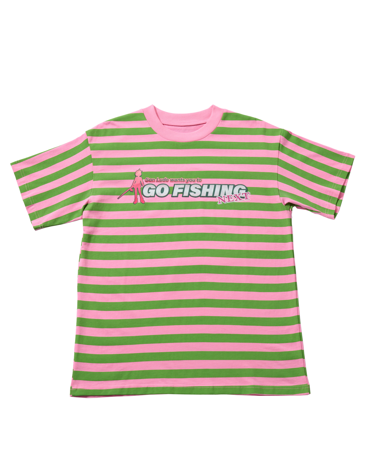 GO FISHING T-SHIRT PINK/GREEN