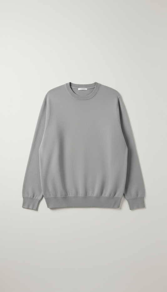 Relaxed Crewneck in Pavement Silver
