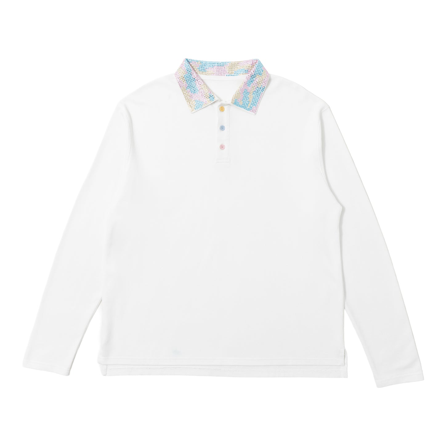 Iced Out LS Polo - White