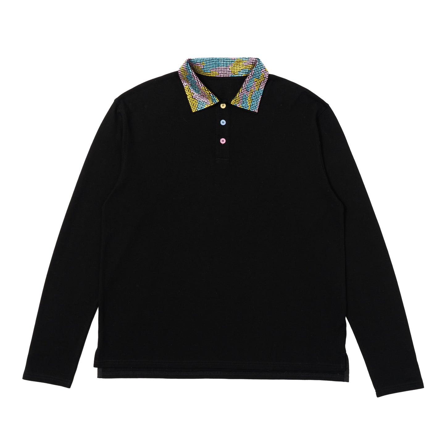 Iced Out LS Polo - Black