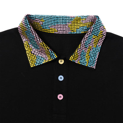 Iced Out LS Polo - Black