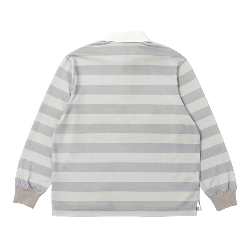 Yumi Striped LS Polo - Grey