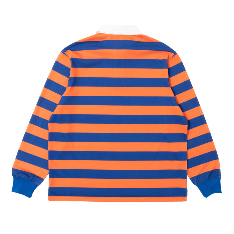 Yumi Striped LS Polo - Orange/Blue