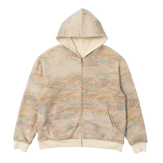 Reversible Comics Zip Hoodie - Cream