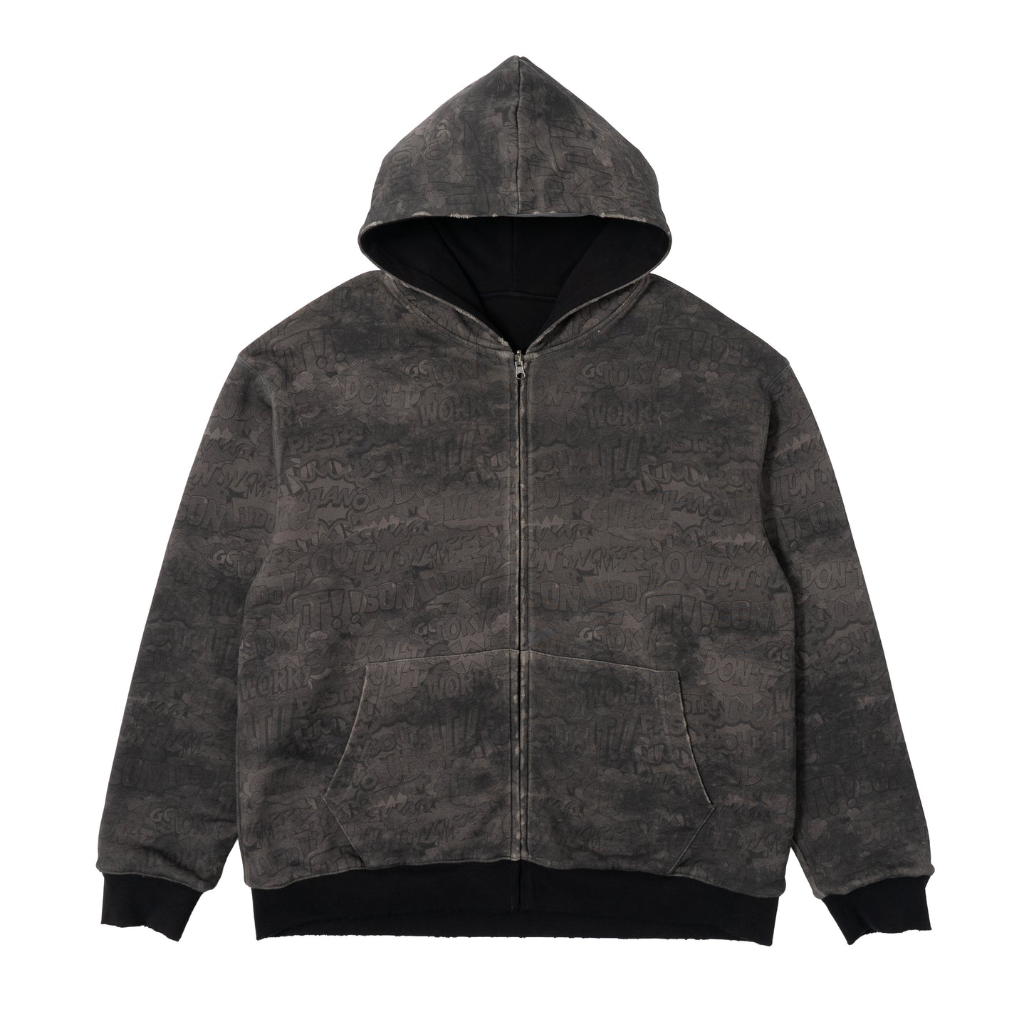Reversible Comics Zip Hoodie - Black
