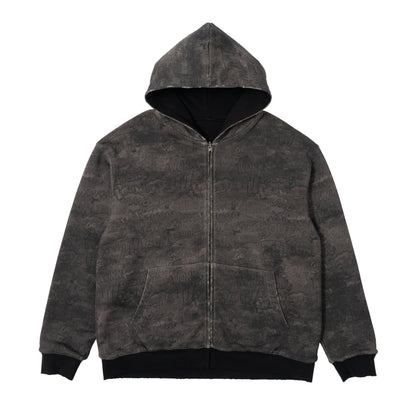 Reversible Comics Zip Hoodie - Black