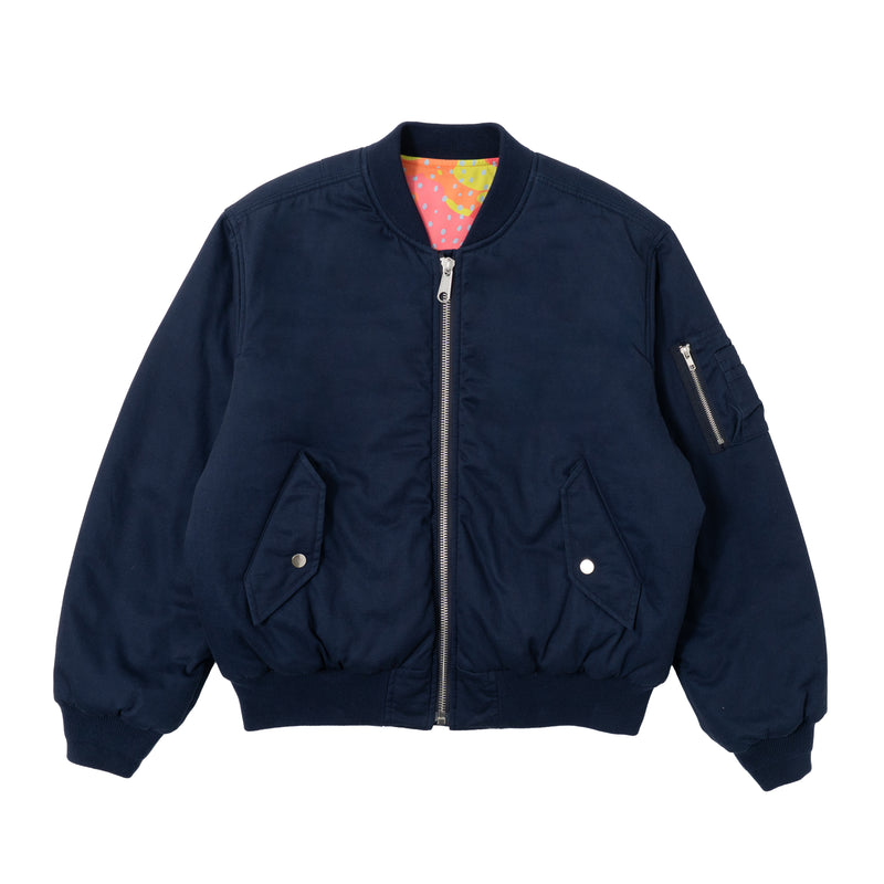 Reversible Grouper Camo MA-1 Bomber - Blue/Orange