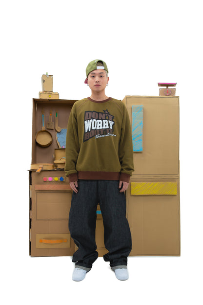 Reversible DWBI Crewneck - Brown/Pink