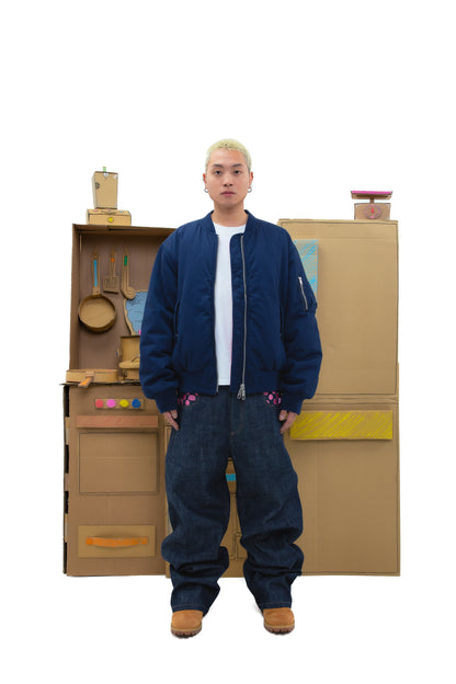 Reversible Grouper Camo MA-1 Bomber - Blue/Orange