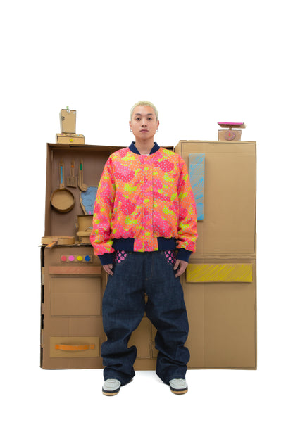 Reversible Grouper Camo MA-1 Bomber - Blue/Orange