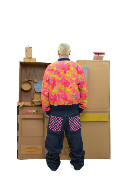 Reversible Grouper Camo MA-1 Bomber - Blue/Orange