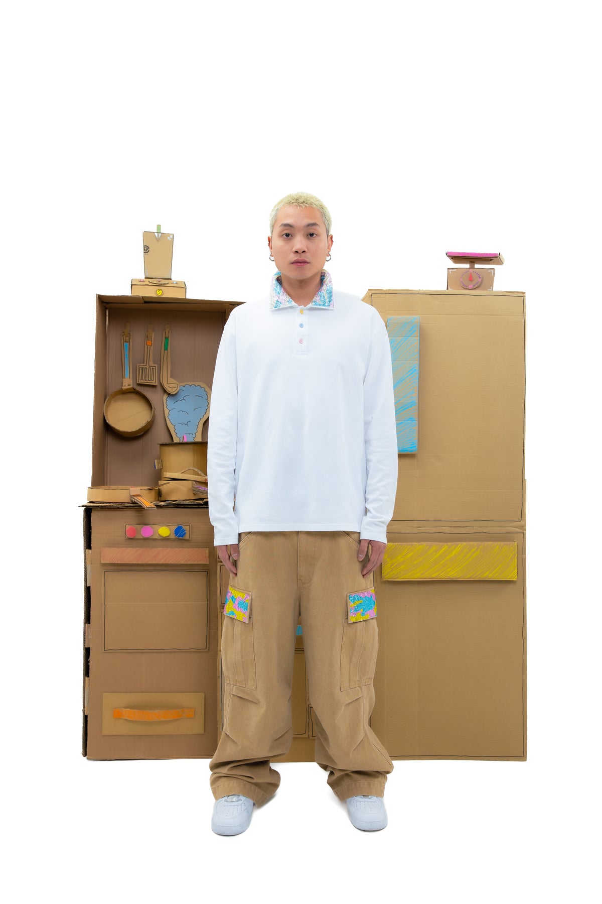 Ice On My Neck LS Polo - White