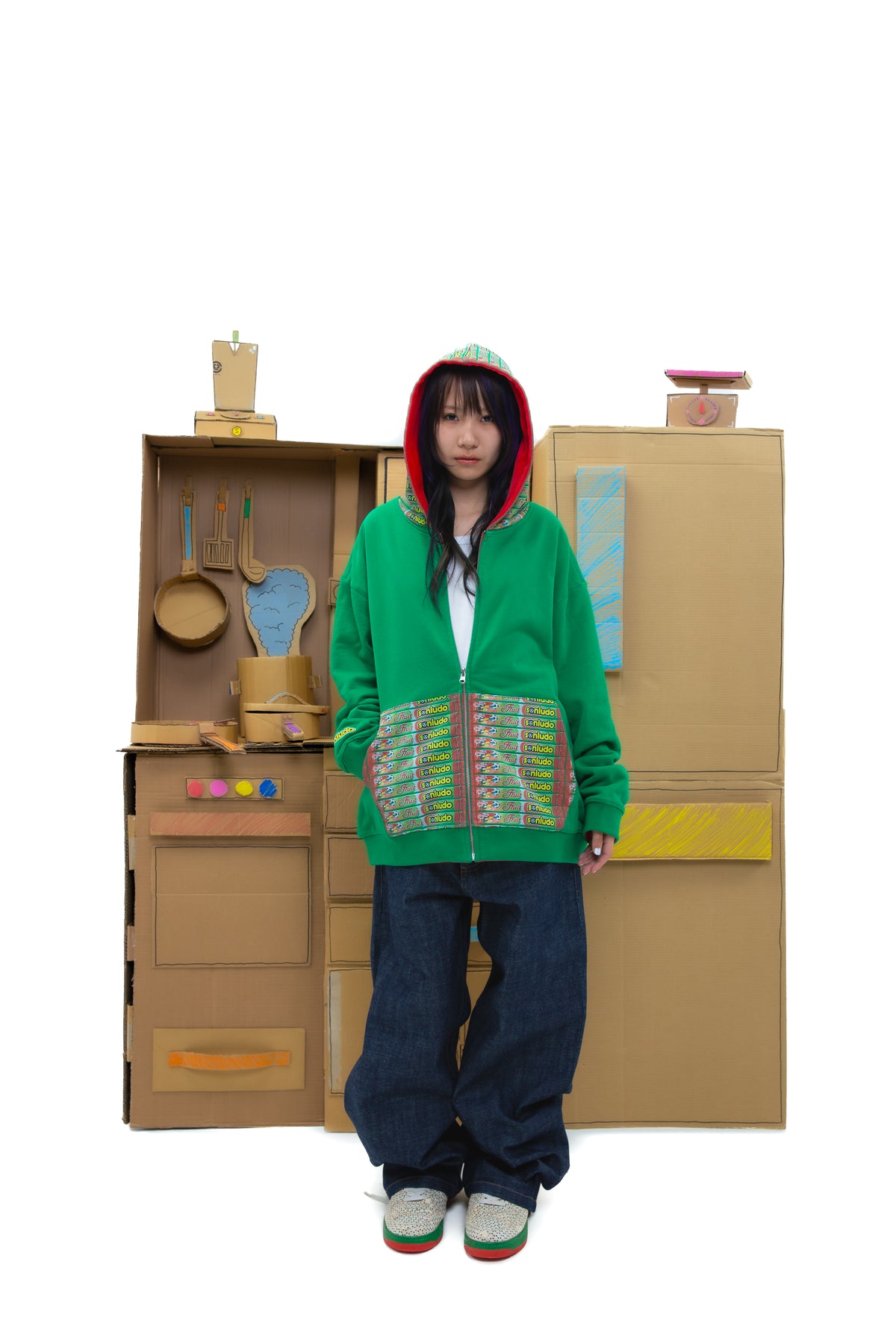 Reversible Goleador Zip Hoodie - Green/Red