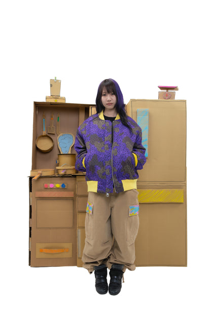 Reversible Grouper Camo MA-1 Bomber - Brown/Purple