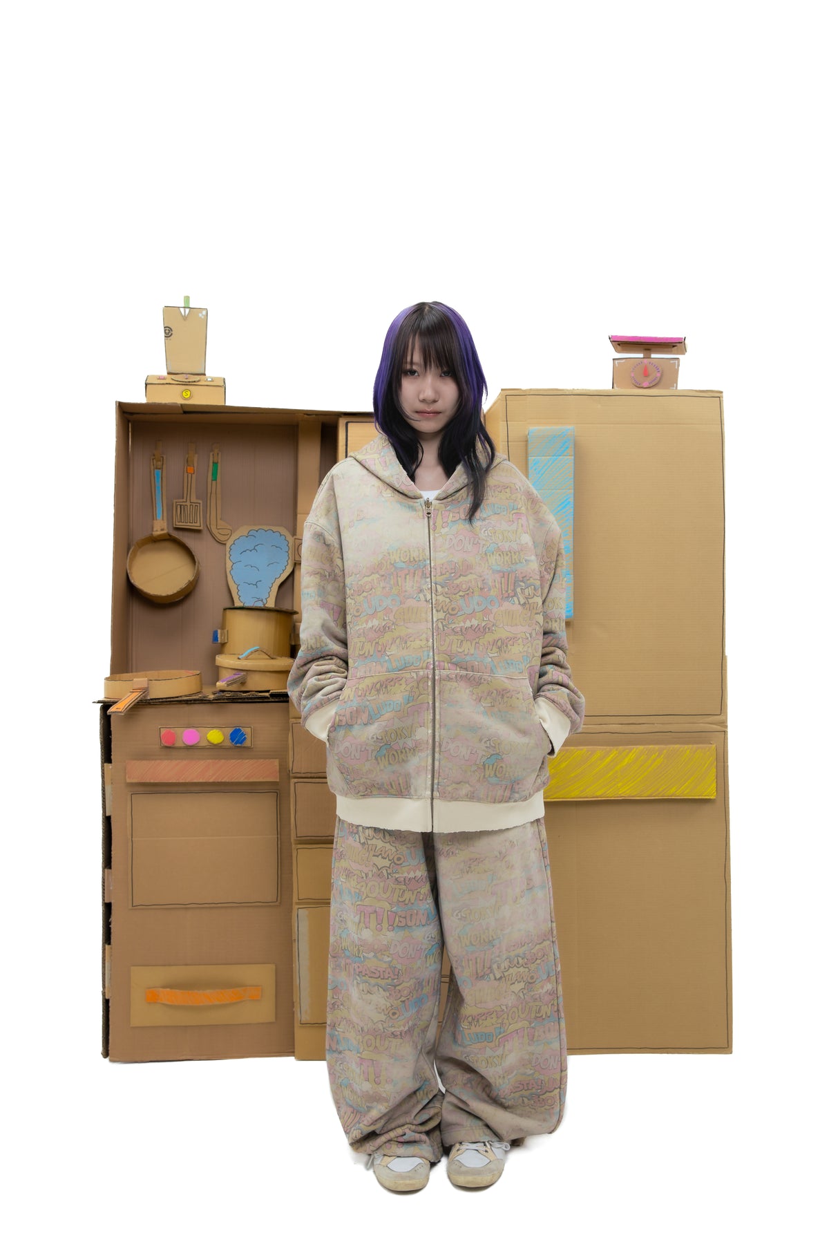 コミックスウェットパンツ - クリーム