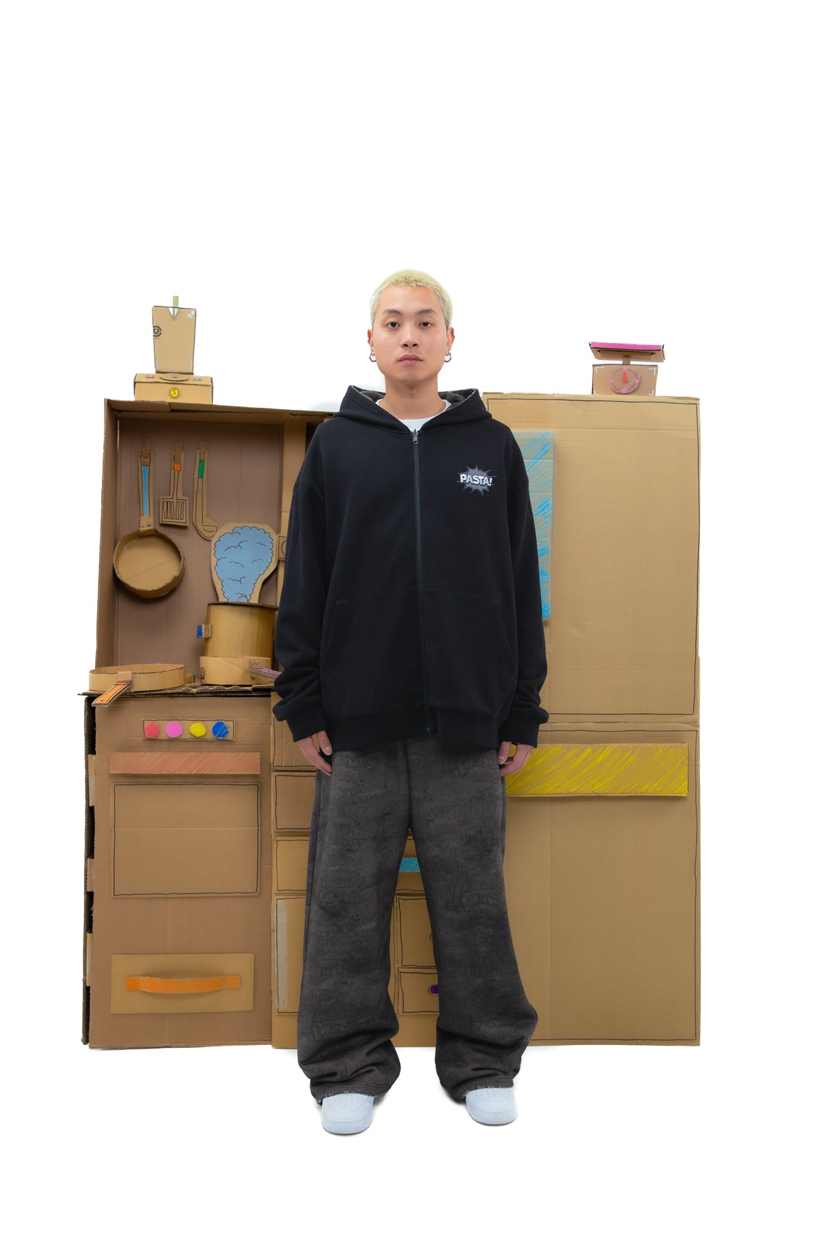 Reversible Comics Zip Hoodie - Black