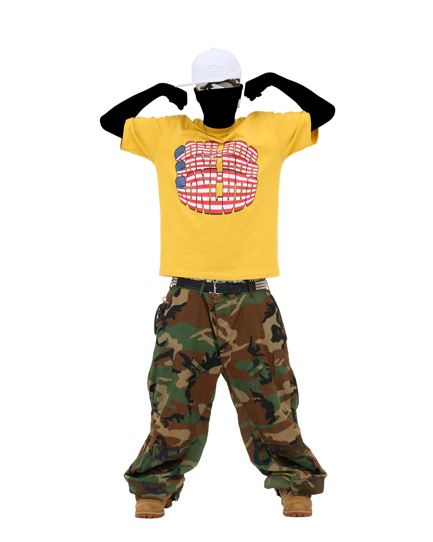 YELLOW AMERICAN FLAG T-SHIRT