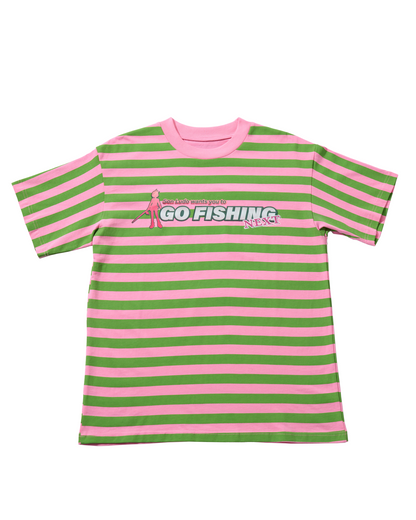 GO FISHING T-SHIRT PINK/GREEN
