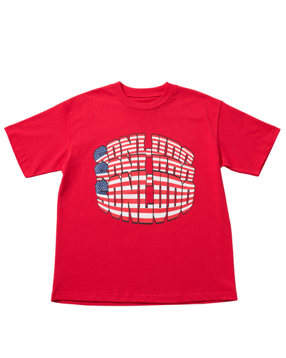 RED AMERICAN FLAG T-SHIRT