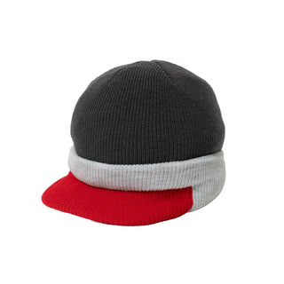 Knitted Peak Beanie - Infrared