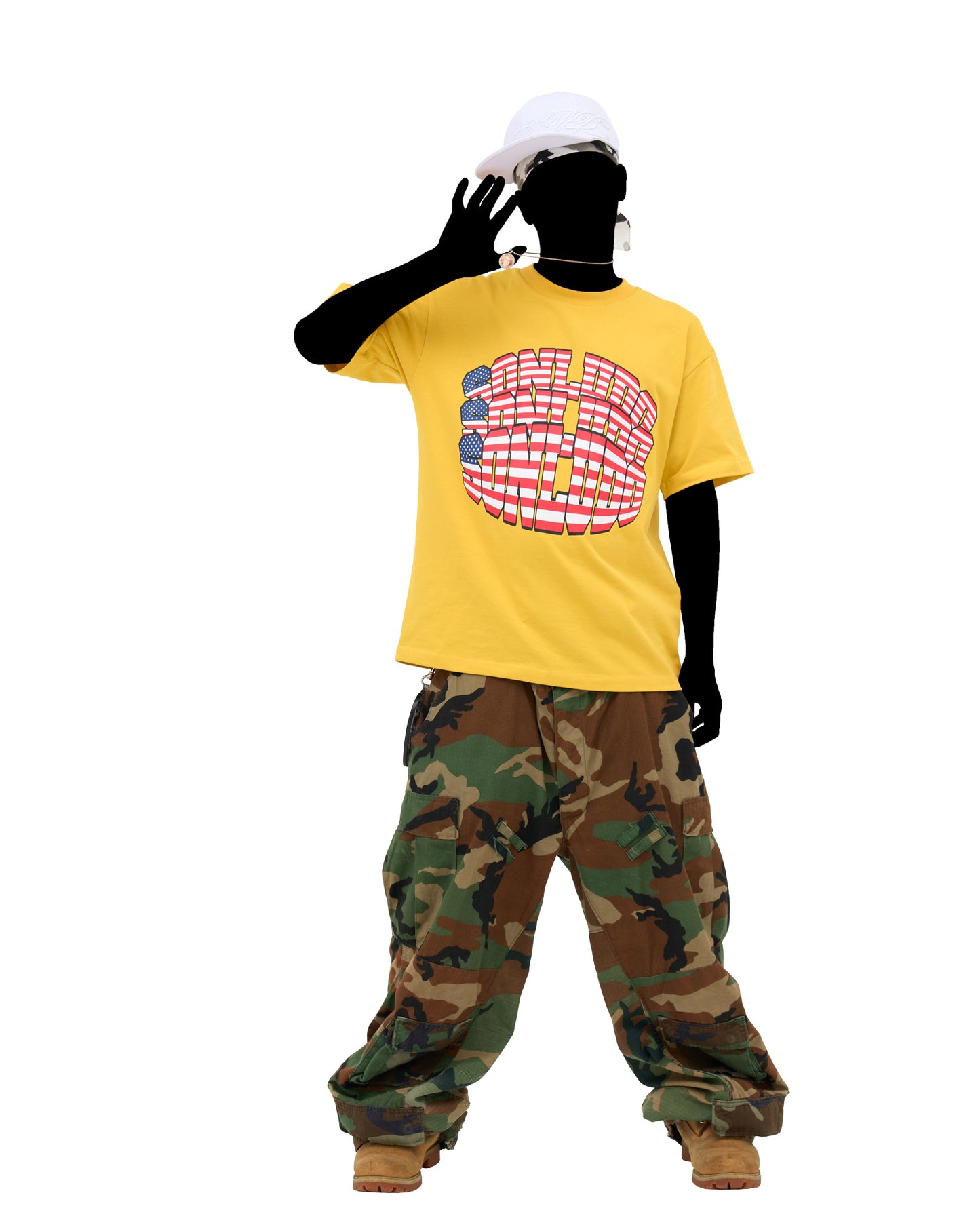 YELLOW AMERICAN FLAG T-SHIRT