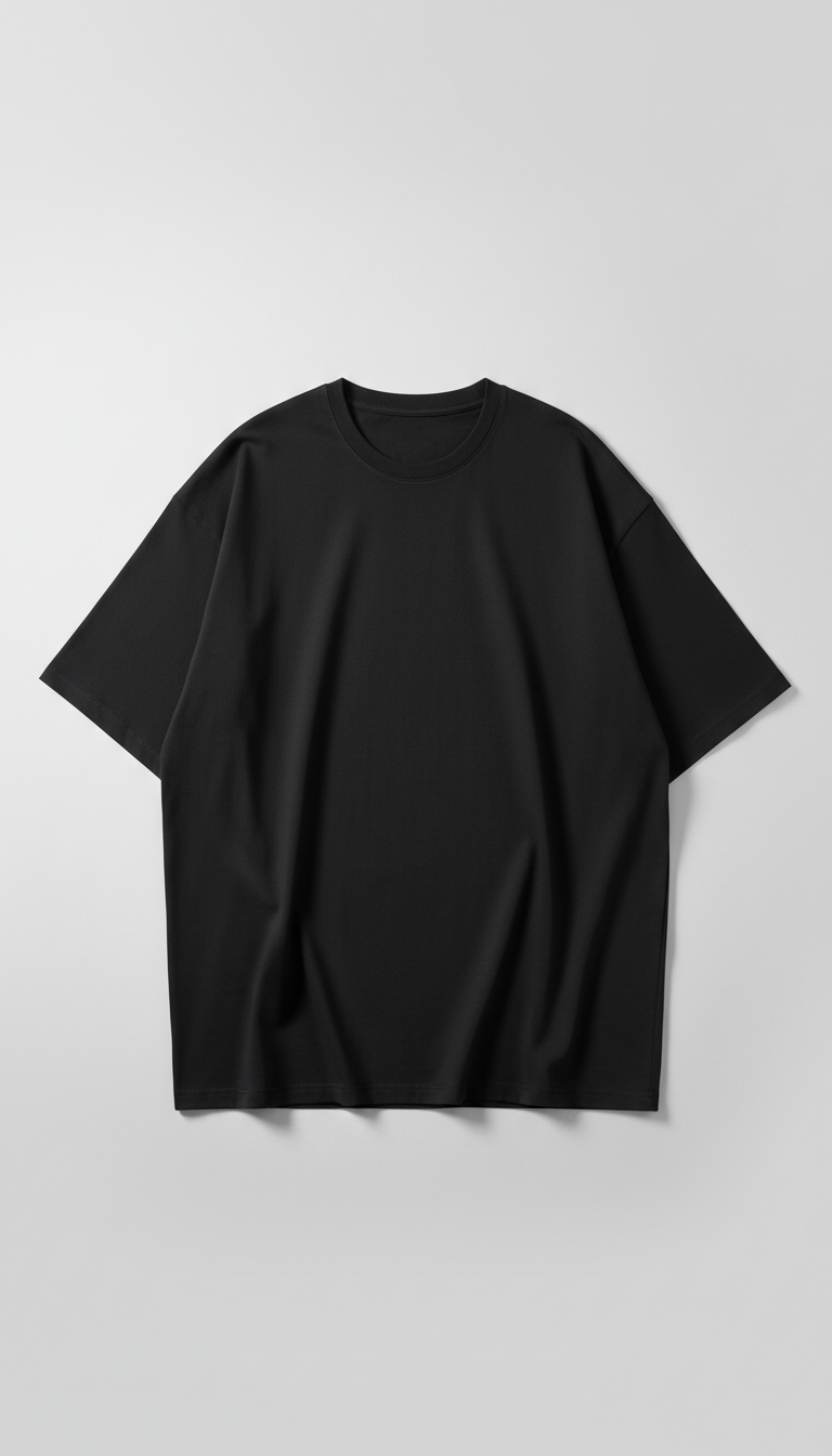 Oversized Tee in Shadow Black