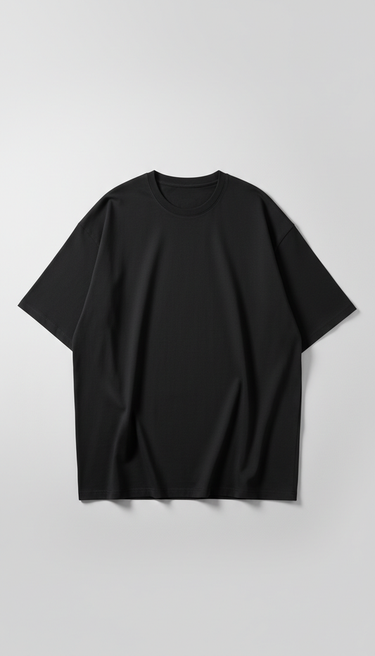 Oversized Tee in Shadow Black