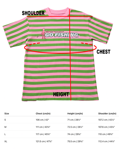 GO FISHING T-SHIRT PINK/GREEN