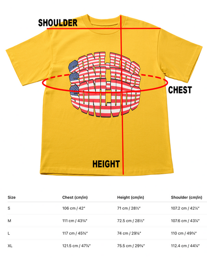 YELLOW AMERICAN FLAG T-SHIRT